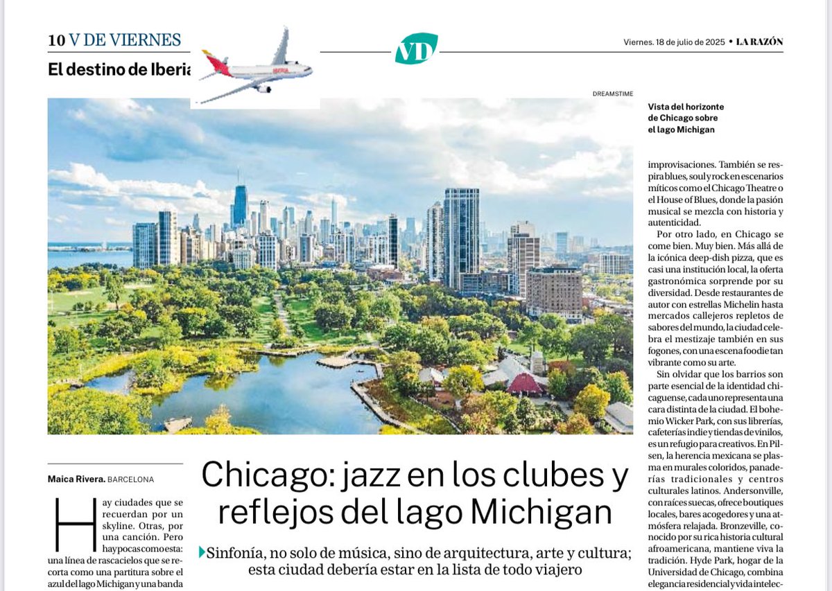 Un skyline de rascacielos a ritmo de jazz, soul y ecos de gánsteres de los años 20. ¡#Chicago debería de estar en la lista de todo viajero 😊! ¡Mi artículo ✍️ de hoy en <a href="/larazon_es/">La Razón</a> !
*En edición impresa, y en digital 👉 larazon.es/viajes/chicago…
#viajar #EEUU
