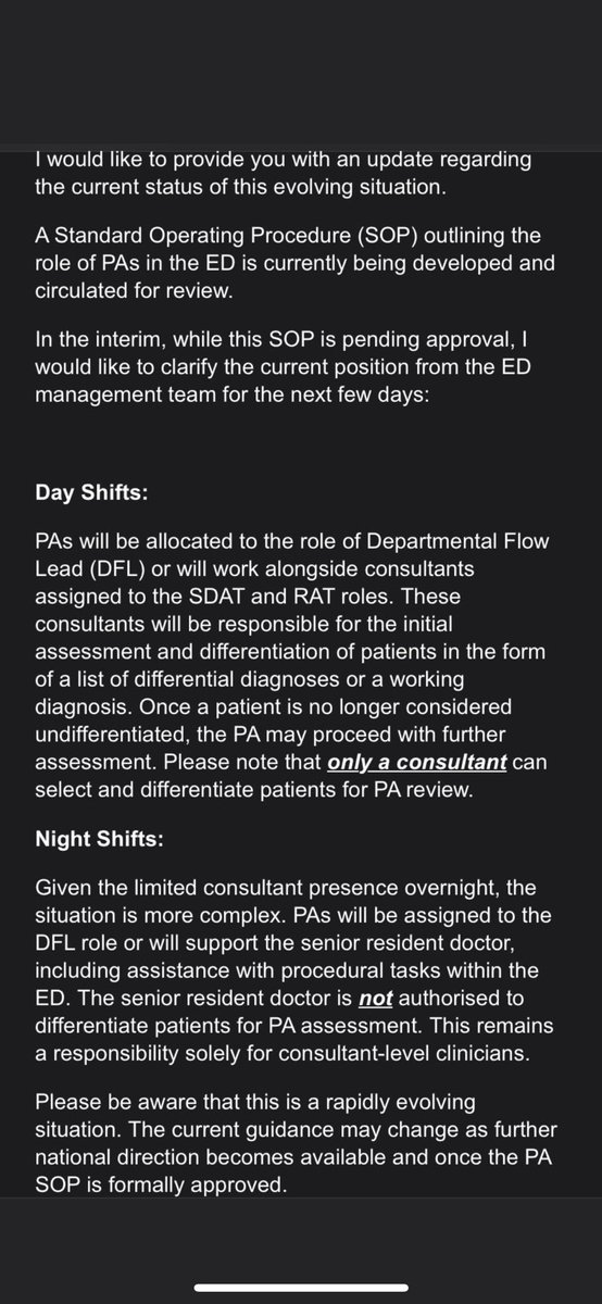 DrEilidhMaria's tweet image. This is from Warrington ED. I have some questions.
- if there’s no consultant at night, has this ED been going against RCEM and BMA guidance and forcing residents to prescribe?
- what is the cost effectiveness of a consultant seeing a patient THEN a PA seeing them, and isn’t…