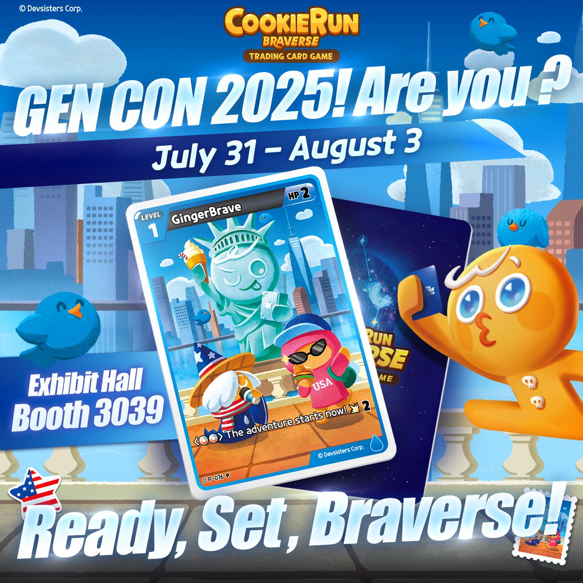 CRBraverseEN's tweet image. 🍪 CookieRun: Braverse TCG is coming to GEN CON! 🎉
✨ Main Exhibition Hall, Exclusive Merch, and Learn-to-Play Sessions!
🎲 Fun sessions + special giveaways!
📅 July 31 – Aug 3
📍 Indiana Convention Center & Lucas Oil Stadium
➡️ Main Booth @ Exhibition Hall
➡️ Learn-to-Play @…