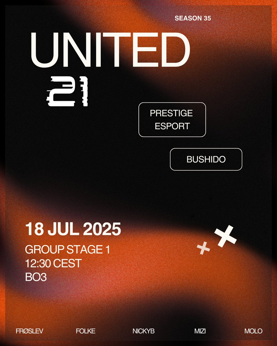 Prestige Esport CS (@prestigecs) on Twitter photo Ready for battle. Let's go!
🆚 <a href="/bushidowildcats/">Oyuneks Bushido Wildcats</a>
🗺️ Mirage (BUS), Nuke (PRE), Overpass
📺 twitch.tv/united21_en Ready for battle. Let's go!
🆚 <a href="/bushidowildcats/">Oyuneks Bushido Wildcats</a>
🗺️ Mirage (BUS), Nuke (PRE), Overpass
📺 twitch.tv/united21_en