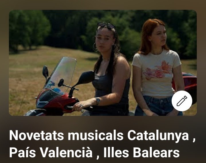 Les millors novetats en català d'aquesta setmana, ja a les playlists
open.spotify.com/playlist/2Rqh9…
Cançons de <a href="/flordmaig/">Maig</a> <a href="/aka_Julsx/">JULS</a> <a href="/flashy_icecream/">flashy ice cream</a> <a href="/julia_colom_/">júliacolom</a> <a href="/laurawestmusic/">westixxxx</a> #jailey <a href="/pol_bordas/">Pol Bordas i Vert</a> #aless #baylo <a href="/pepetimarieta/">Pepet i marieta</a> <a href="/martashantiart/">Marta Shanti · Cantautora</a> ...
youtube.com/playlist?list=…