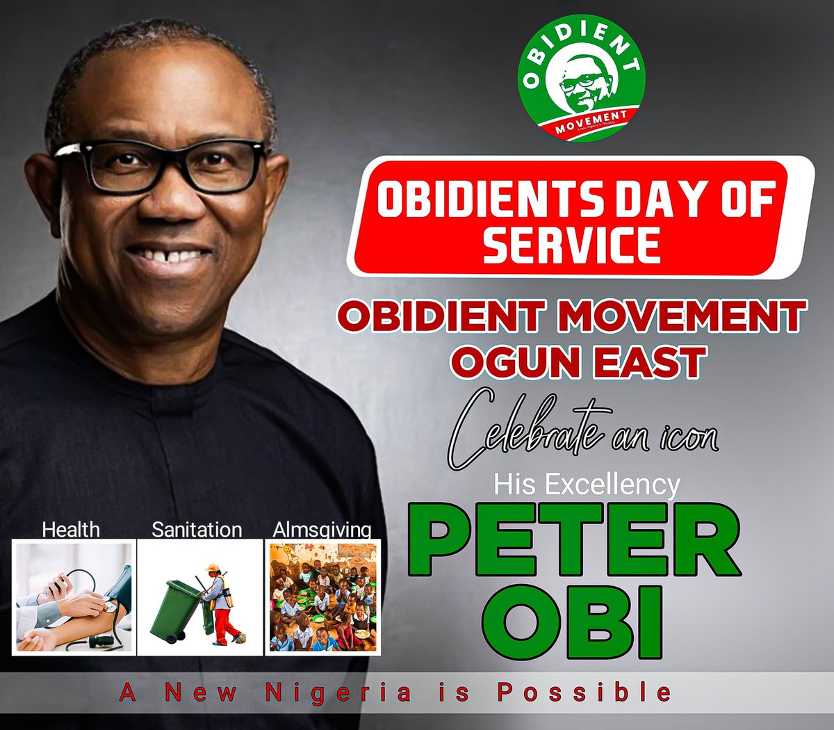 Take Back Naija, Ogun State (@tbnogun) on Twitter photo #DAYofService
Are you ready?
Join us for a season of Love, care and joy as we celebrate a quintessential leader. H.E Peter Obi.
Ogun East Features:
▪︎ Medical Check Up @IsaleOko Sagamu
▪︎ Business Empowerment <a href="/sabomarket/">Sabo Market</a> Sagamu
▪︎ Environmental Sanitation #DAYofService
Are you ready?
Join us for a season of Love, care and joy as we celebrate a quintessential leader. H.E Peter Obi.
Ogun East Features:
▪︎ Medical Check Up @IsaleOko Sagamu
▪︎ Business Empowerment <a href="/sabomarket/">Sabo Market</a> Sagamu
▪︎ Environmental Sanitation