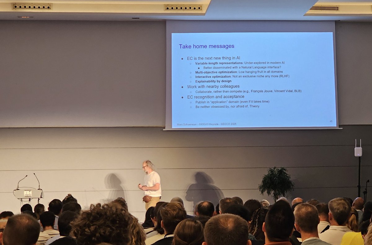 One of the take home messages from Marc Schoenauer's keynote at <a href="/GeccoConf/">GECCO 2026</a> Theory is important for the evolutionary computation community.