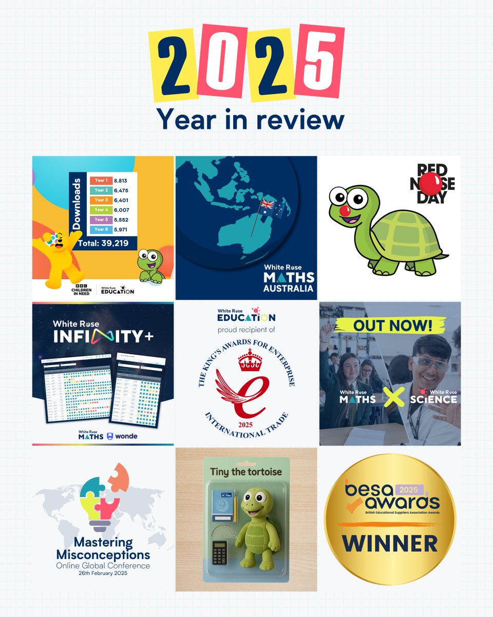 WhiteRoseEd's tweet image. White Rose Year in Review ⭐️
We've had a wonderful year full of exciting achievements and partnerships, and we want to thank you for being a part of this journey with us ❤️
Here's to an even bigger 2025-26 🚀
Have a wonderful summer break ☀️