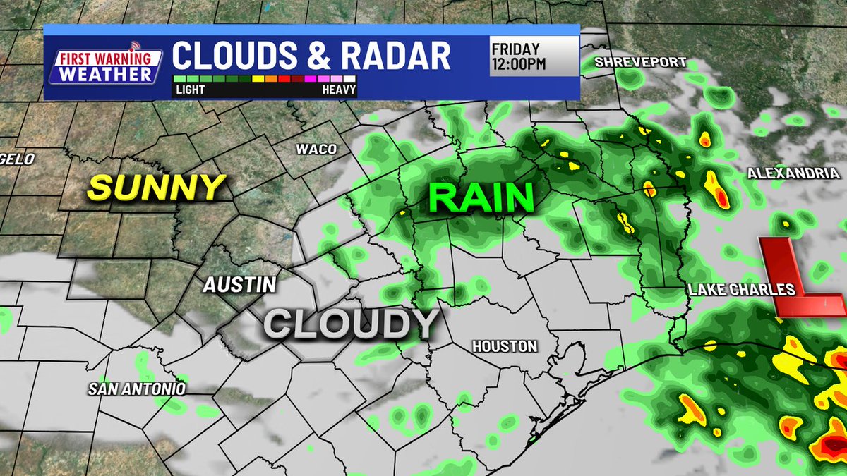 tommyhousewx's tweet image. Isolated tropical showers are possible in Central Texas, highest rain chances are east of Austin. Happy Friday!