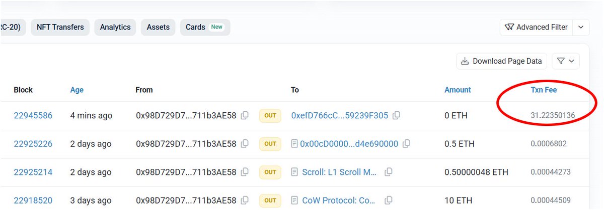 SamSamieReal's tweet image. Someone just paid more than 31 #ethereum for a single transaction. This is why you gotta eb careful when automating shit on blockchain.
etherscan.io/tx/0xdb724e0f1…
#CryptoNews #ETH #gasfees #BTC
