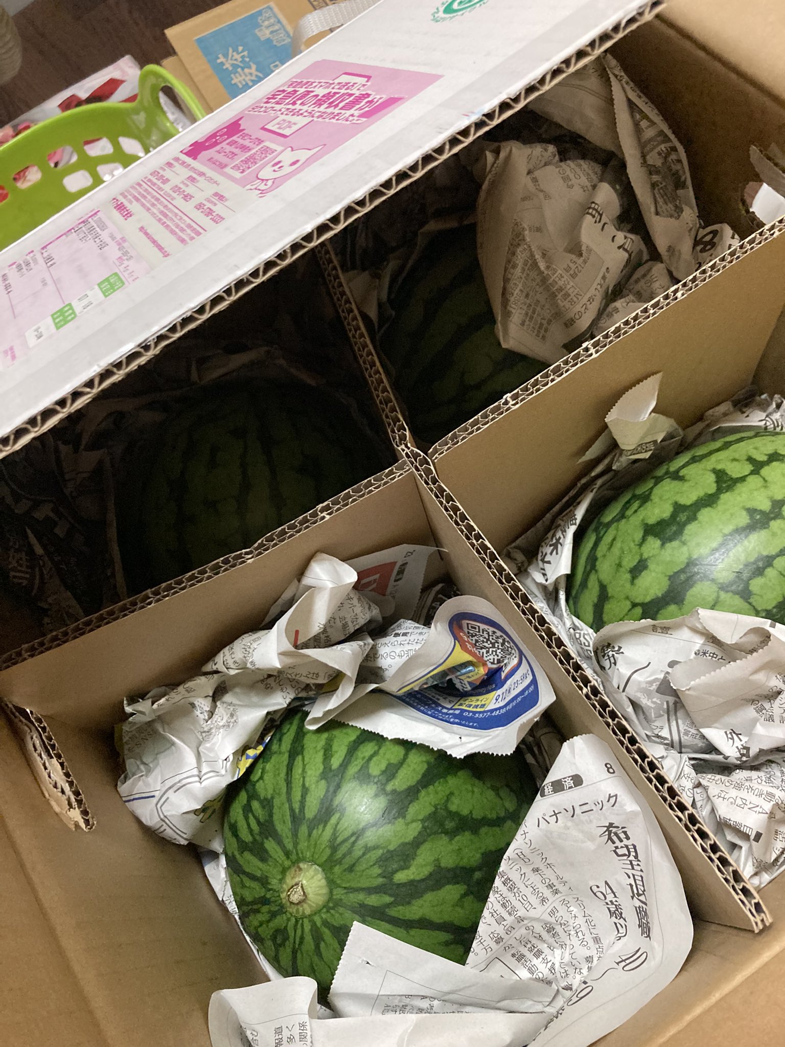 やっぱりスイカが好き様 リクエスト 4点 まとめ商品 送料無料 訳あり でんすけすいか 良〜優品 5Lサイズ 10kg 北海道