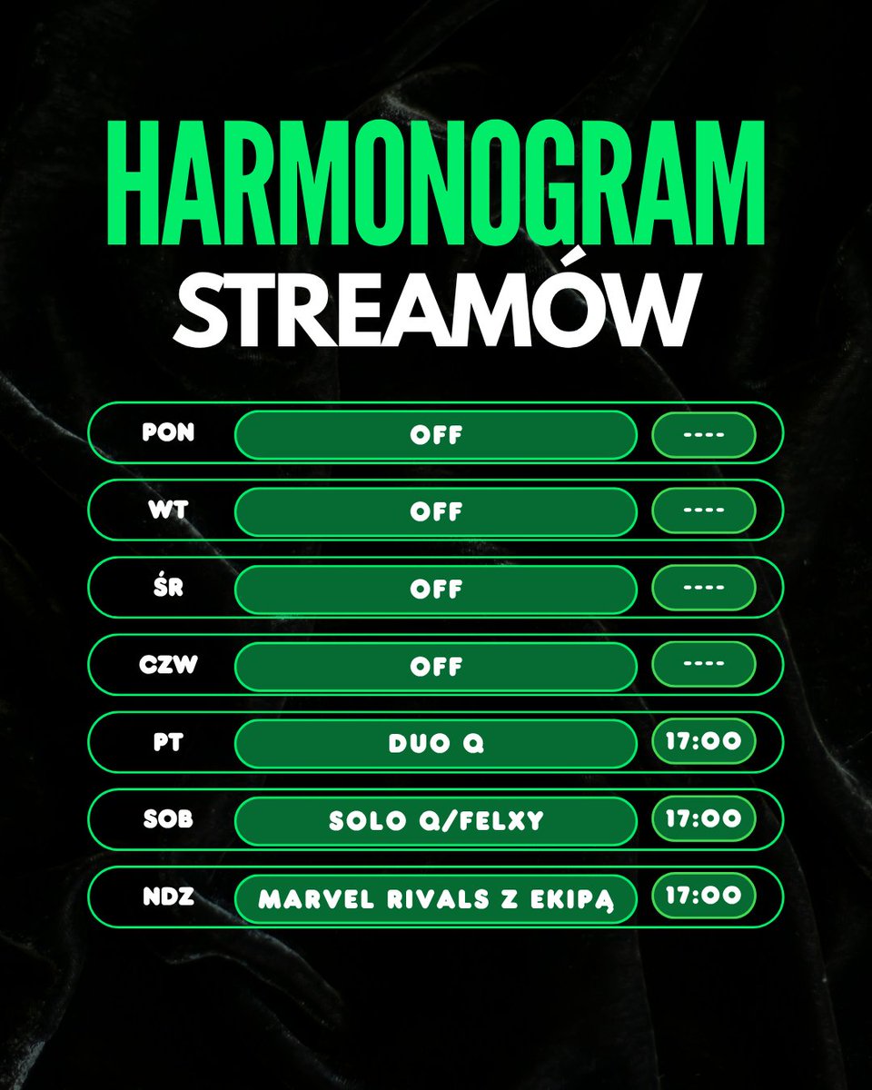 Siema 
Nudzi mi sie ostatnio i stwierdziłem że wracam sobie do streamowania
Więc jeżeli ktoś chce wpaść pogadać popisać pograć to zapraszam
Co do streamów to głównie liga czasami jakieś inne gierki, scrimi z Yallą, czasami co-streamie z <a href="/GS_tournaments/">Gladiators Showdown League</a>
twitch.tv/vercit