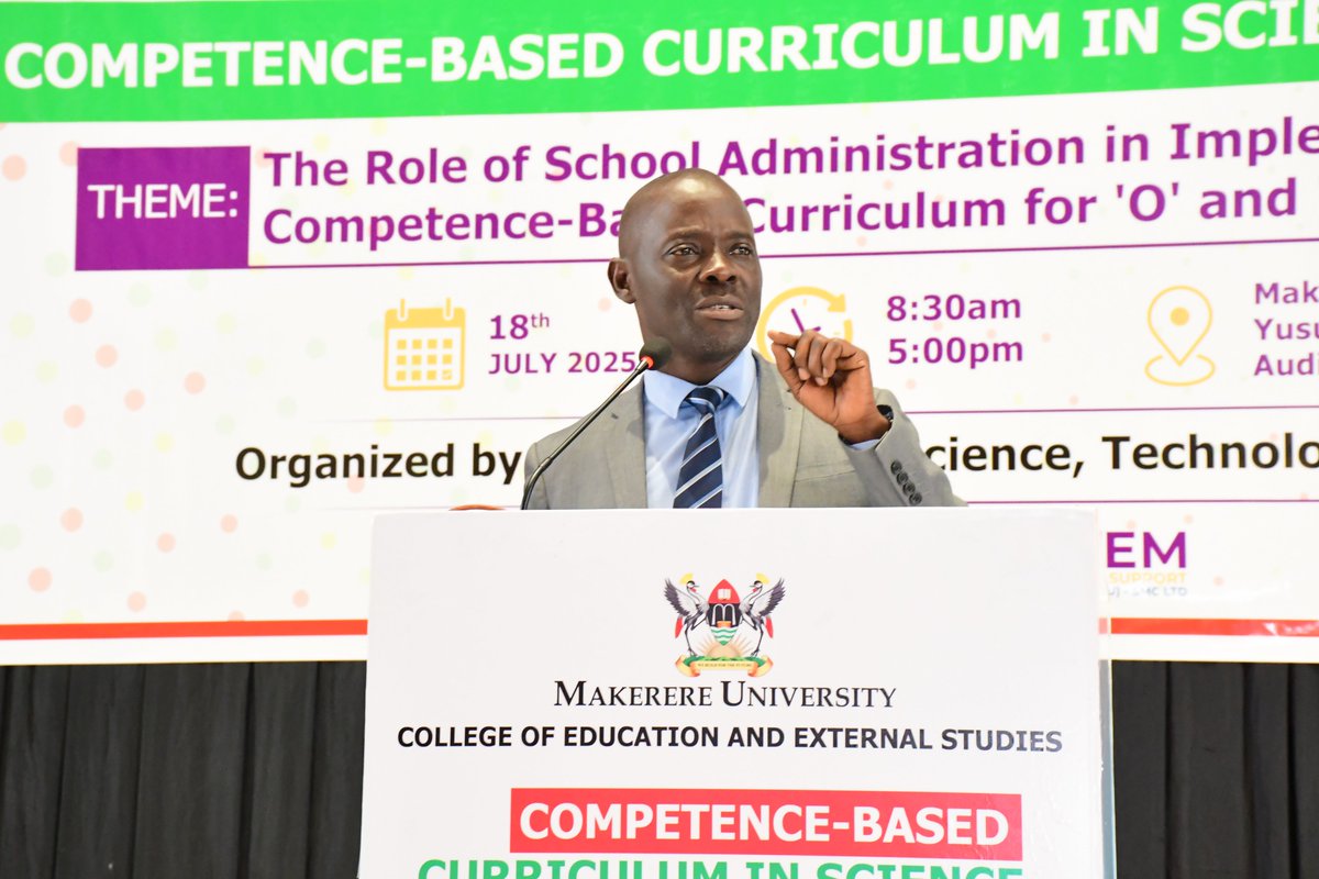 MaKCEES's tweet image. "Science should not be taught only in theory, it must be practical too," emphasized Assoc. Prof. Mathias B. Mulumba, Dean of the School of Education @MakCEES as he urged STEM teachers & school administrators to prioritize hands-on learning over theoretical instruction. @Makerere
