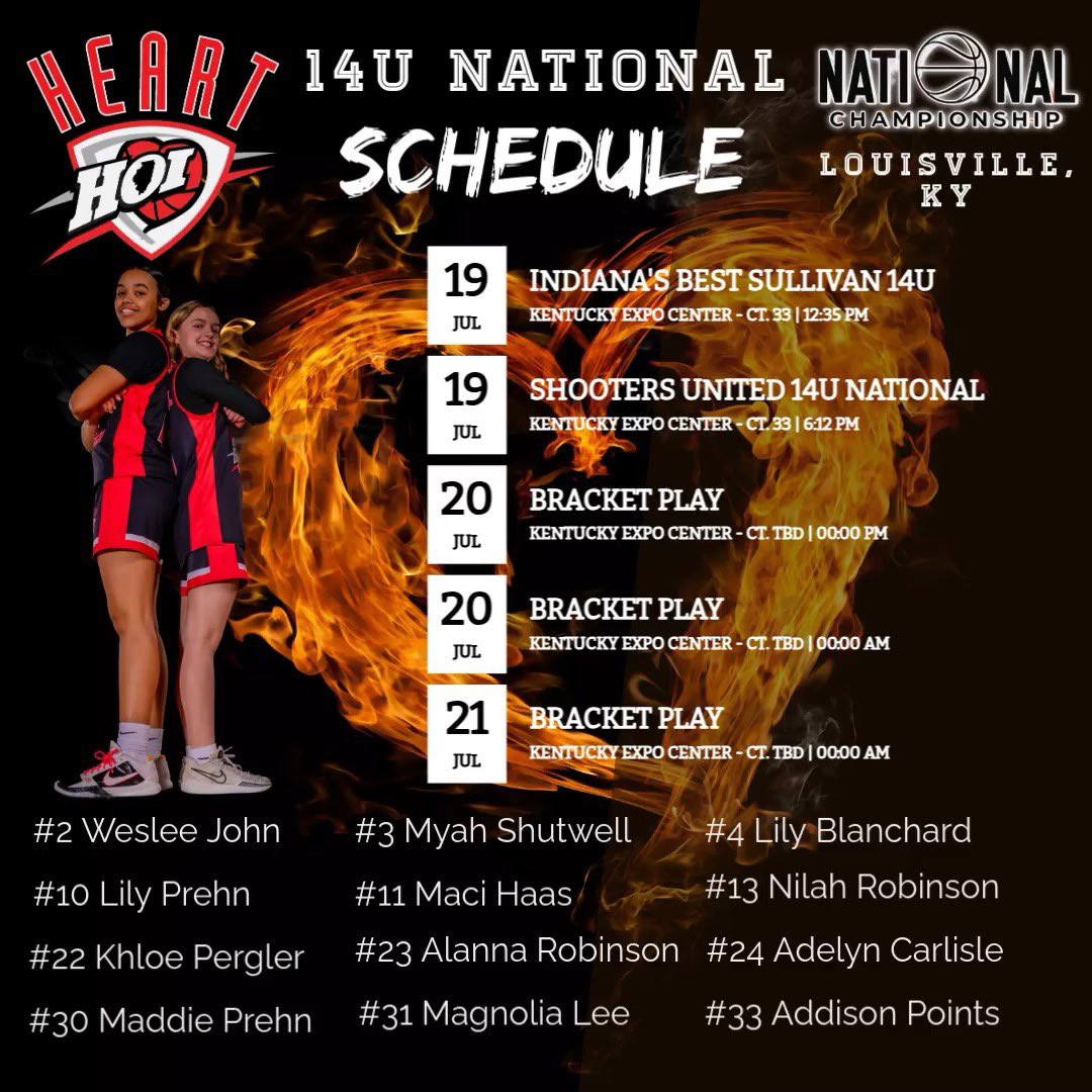 My schedule for the National Championship in Louisville! <a href="/HeartofIllinois/">Heart of Illinois</a>