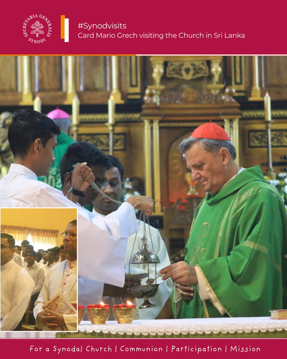 Synod.va (@synod_va) on Twitter photo 🇱🇰 #synodvisits Cardinal <a href="/GrechMario/">Card. Mario Grech</a> is currently visiting the Church in #SriLanka at the invitation of Cardinal Albert Malcolm Ranjith, Archbishop of #Colombo.
This visit marks a phase dedicated to receiving and implementing the fruits of the #SynodonSynodality in the country. 🇱🇰 #synodvisits Cardinal <a href="/GrechMario/">Card. Mario Grech</a> is currently visiting the Church in #SriLanka at the invitation of Cardinal Albert Malcolm Ranjith, Archbishop of #Colombo.
This visit marks a phase dedicated to receiving and implementing the fruits of the #SynodonSynodality in the country.