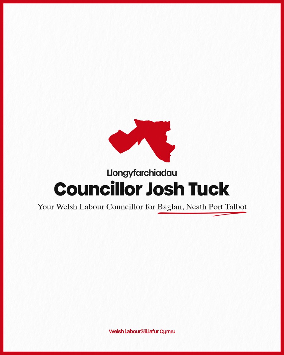WelshLabour's tweet image. Llongyfarchiadau to Josh Tuck, your new Welsh Labour Councillor in Baglan, Neath Port Talbot 🌹