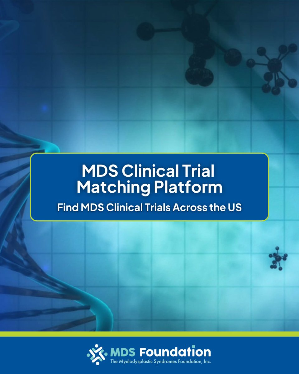 MDSFoundation's tweet image. We're proud to offer a powerful clinical trial matching platform designed to help patients with MDS - as well as those with CHIP and CCUS - discover research opportunities across the U.S. This tool makes navigating clinical trials easier.
Learn more: bit.ly/3FG7KEZ