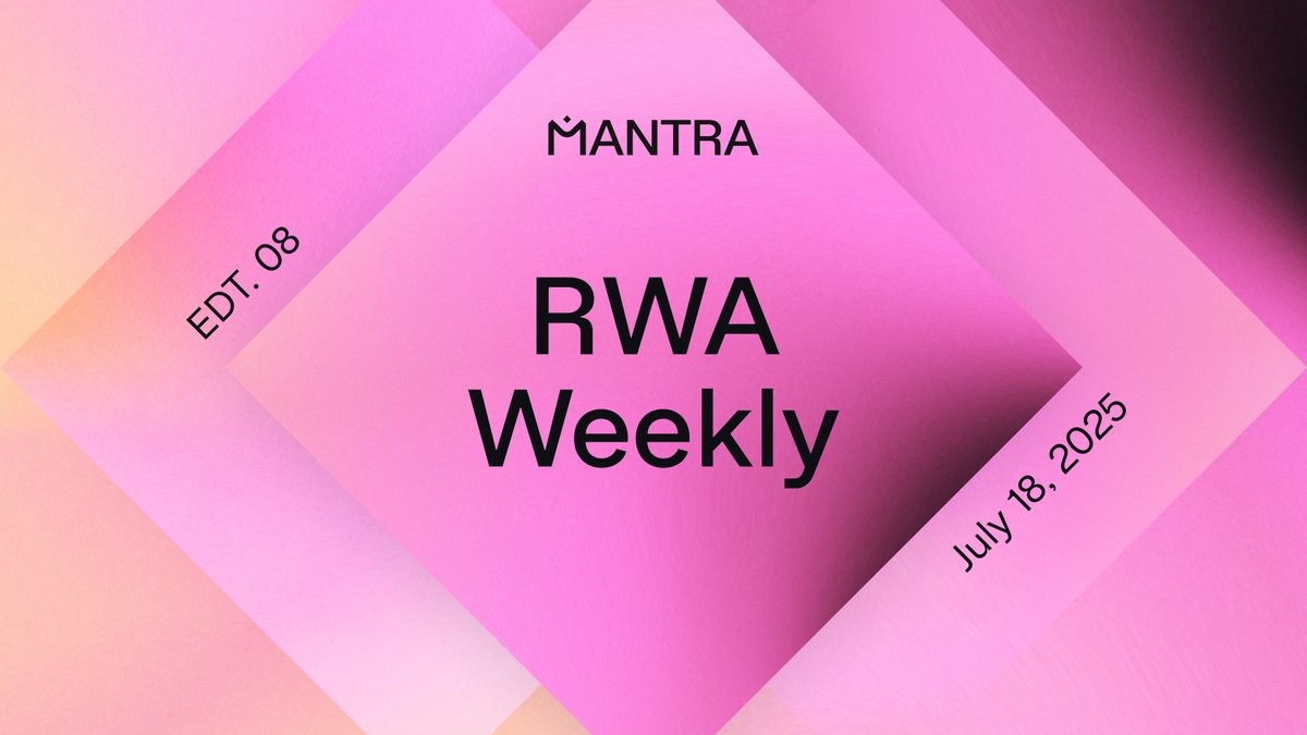 A lot can happen in a week, particularly in a space like ours. In the past one, we've seen...

🟣Major developments out of the U.S that signal growing regulatory clarity and institutional commitment to real-world assets. 

🟣 The House pass the landmark #GENIUSAct , setting the