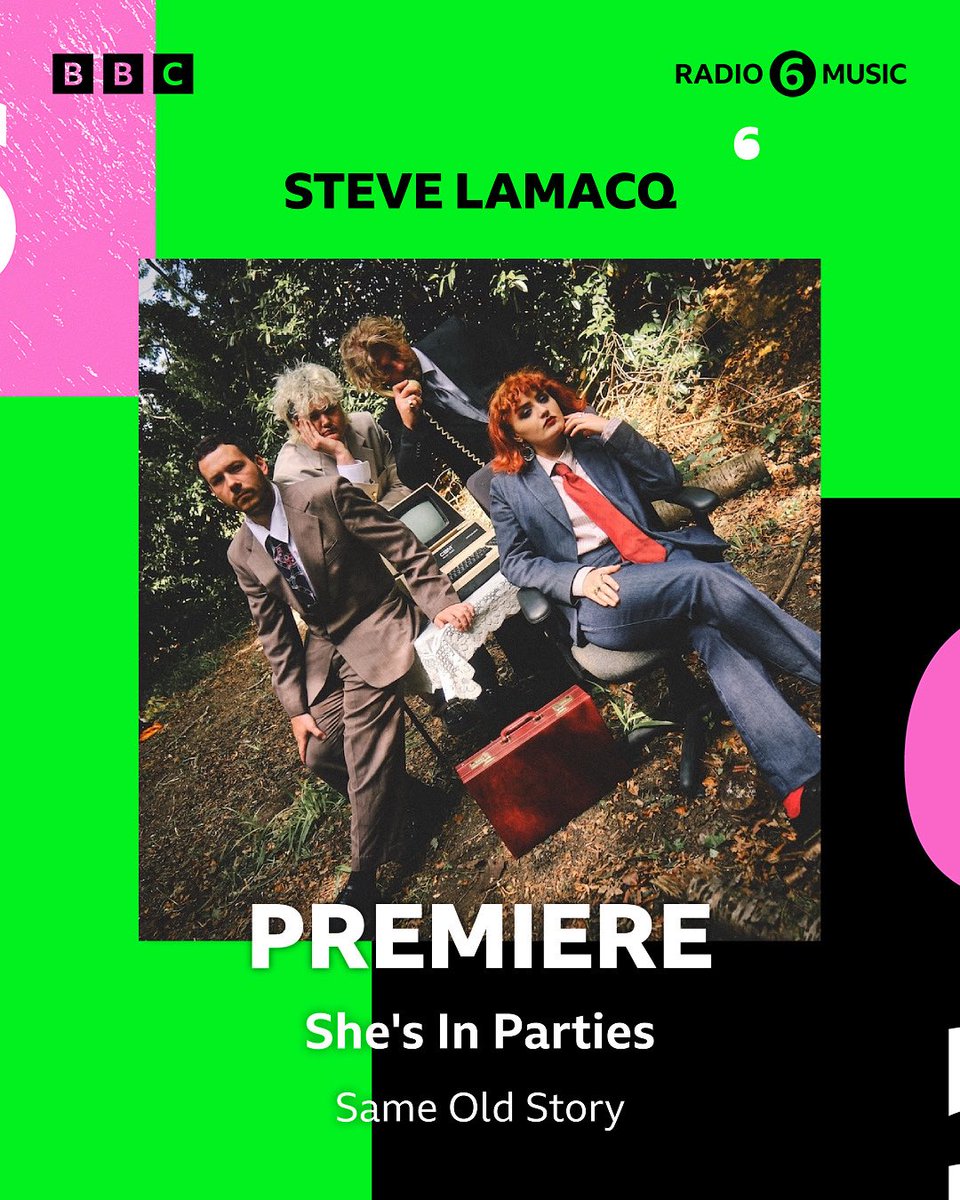 shesinparties__'s tweet image. SURPRISE! You can now listen to our new single earlier than you expected.
Huge thanks to @steve_lamacq @bbc6music for the premiere 📻 Tune in Monday from 4pm…and if one listen just isn’t enough, join us at 7pm on our YouTube for the video premiere- how’s that for a Monday?
