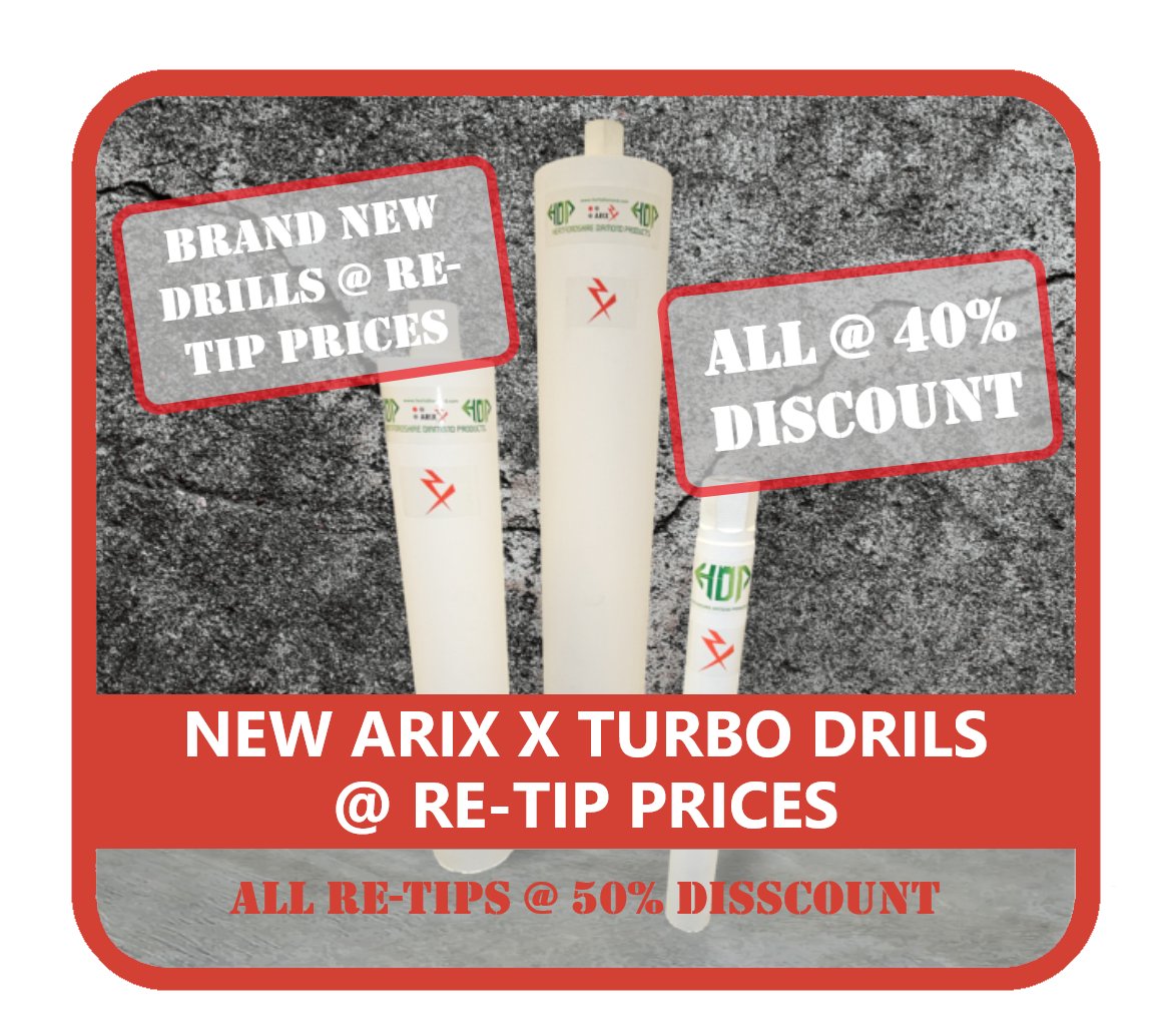 We hinted at an 'X'-Cellent offer and here it is!!

Brand new Turbo X Drills at the price of a Re-Tip, not only that but at a 40% discount from RRP.

This is a fantastic fast cutting segment with turbo channels and proven throughout the UK.