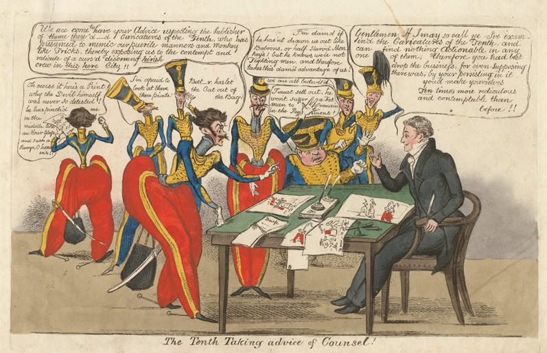 HorsePowerMus's tweet image. Today we're highlighting the 1820s political cartoons of the 10th Hussars. 🎨
Whilst stationed in Ireland they grew a reputation for arrogance and snobbery, something that would soon become a staple of London's caricatures and political illustrations!