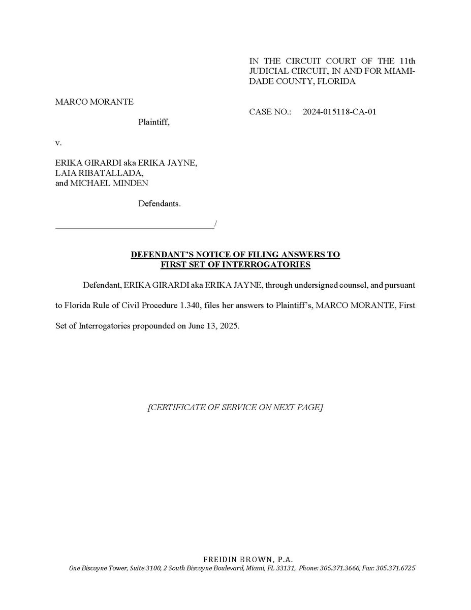 RonaldRichards's tweet image. 🕵️🕵️Erika Girardi finally publicly admits Jim Wilkes opened a bank account for her in Florida and is giving her money. Why? She states in a formal response in court in a Florida case the below quote. Why is Jim Wilkes giving her money and where is he getting it from?
¨To the…