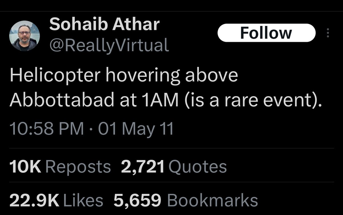 A blogger (unknowingly) tweeting the raid on Osama Bin Laden's compound in the mountains of Pakistan
