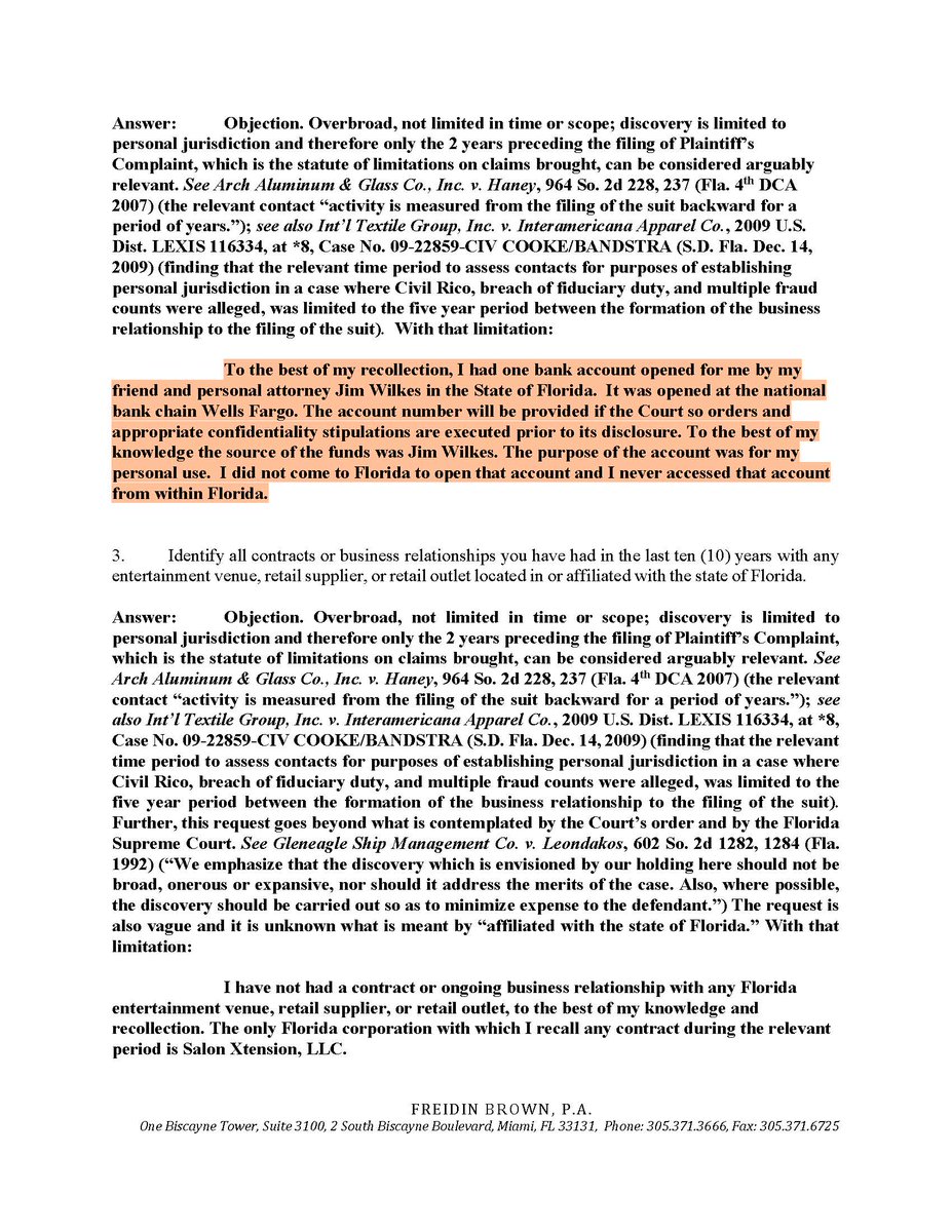 RonaldRichards's tweet image. 🕵️🕵️Erika Girardi finally publicly admits Jim Wilkes opened a bank account for her in Florida and is giving her money. Why? She states in a formal response in court in a Florida case the below quote. Why is Jim Wilkes giving her money and where is he getting it from?
¨To the…