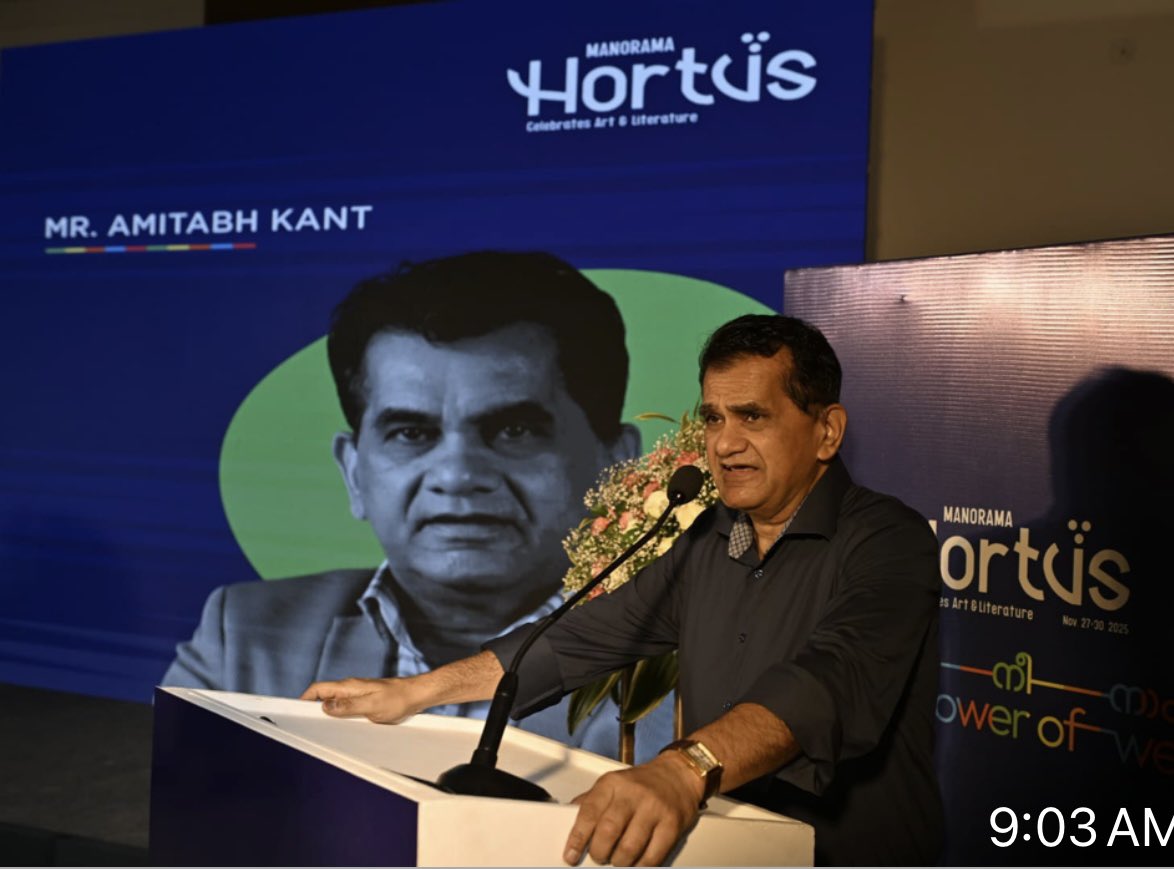 amitabhk87's tweet image. Delighted to participate in @MalyalaManorama Hortus event in Delhi.
Kerala remains a lighthouse for intellectual pursuits and creative expression. The legacy of its writers, the resilience of its press – as embodied in the history and impact of the Malayala Manorama – and the…