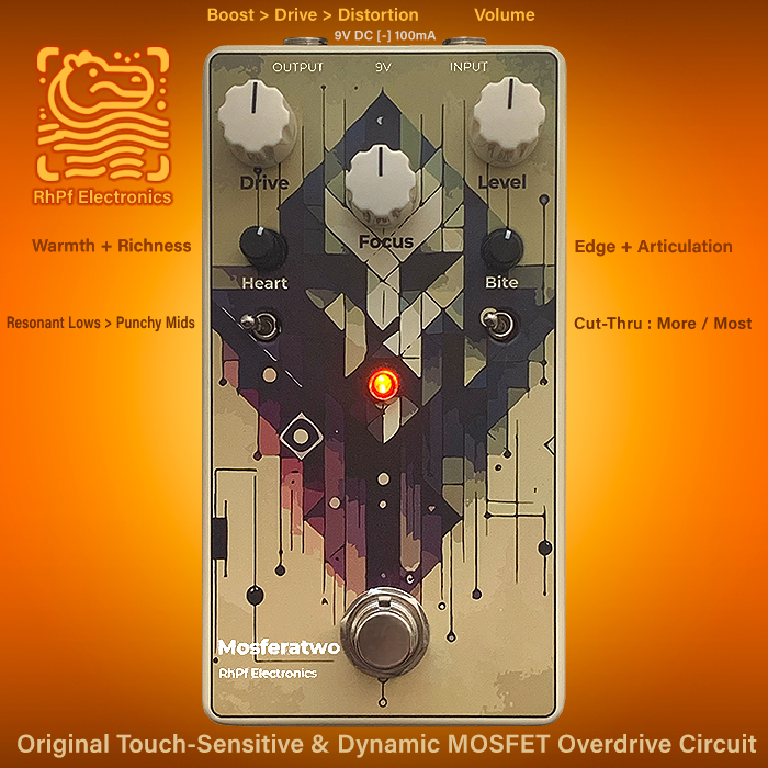 x_pedal's tweet image. RhPf Electronics' Mosferatwo MOSFET Drive Pedal is the most beautifully balanced Original Harmonic Overdrive Circuit, with killer dynamics and touch-sensitivity - guitarpedalx.com/news/gpx-blog/… @rhpfelectronics #rhpfelectronics #rhpfelectronicsmosferatwo #mosferatwo #mosferatwooverdrive