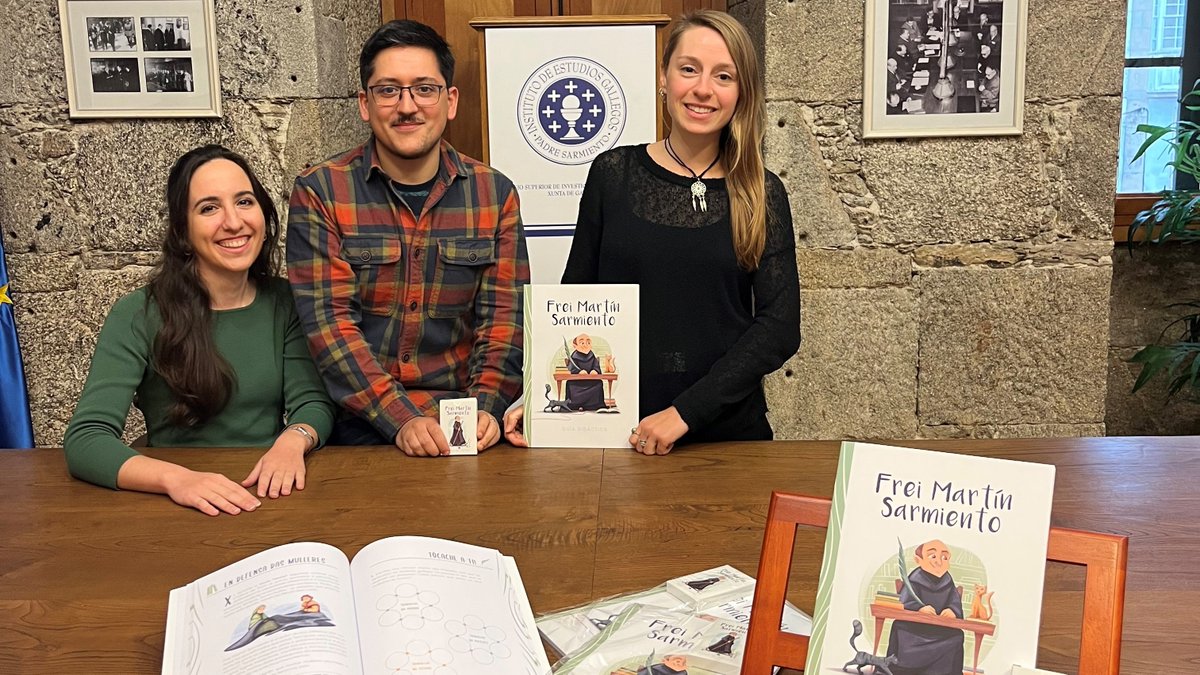 CSICGalicia's tweet image. 📖O @iegps ofrece dúas guías divulgativas para escolares sobre “Frei Martín Sarmiento” e o “Seminario de Estudos Galegos”.

🎤Falamos con Jeniffer Fernández, Miguel García e María Rivo, autores das publicacións, para saber máis sobre as súas carreiras.

🔗tiny.cc/2pop001