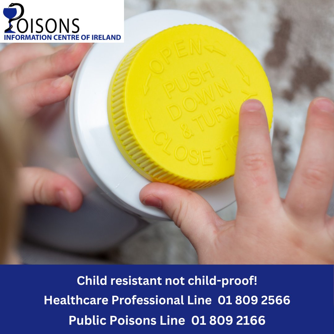 IrelandNpic's tweet image. MYTH: Safety caps on chemical products and medicines are "child-proof"
FACT: These caps are child-resistant NOT child-proof. They slow down children getting access but some children can open caps quickly and without difficulty. Store chemicals and medicine safely.