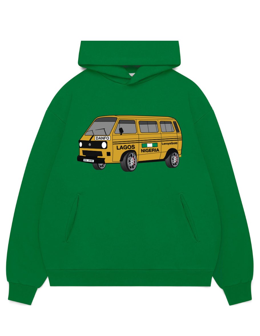 Not just a hoodie, 
it’s the Lagos hustle in fabric.🔥💛 From Oshodi to Obalende, we wear the streets with pride. 
#LagosVibes #DanfoArt #UrbanNaija #ProudlyLagos #HoodieGoals #SupportLocalCreatives #AfricanArtStyle #WearYourRoots #DanfoDriver #LasGidi #LeroysGold
