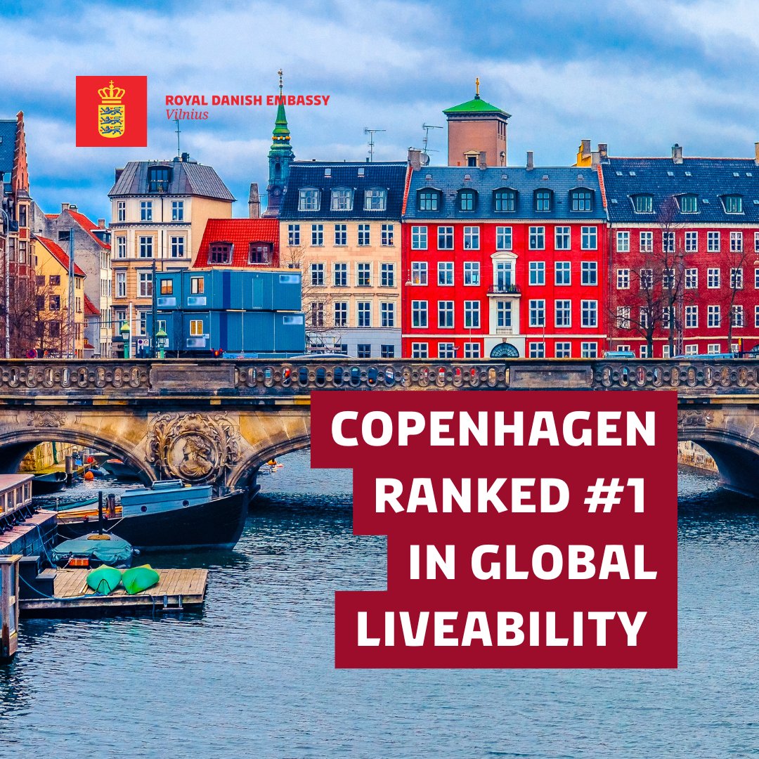 DKAMBinLT's tweet image. Copenhagen is the world’s most liveable city in the
@TheEIU’s 2025 index! 🏆 The high scores in safety, education, and infrastructure show why #LiveableCity is more than just a title 🏙️
