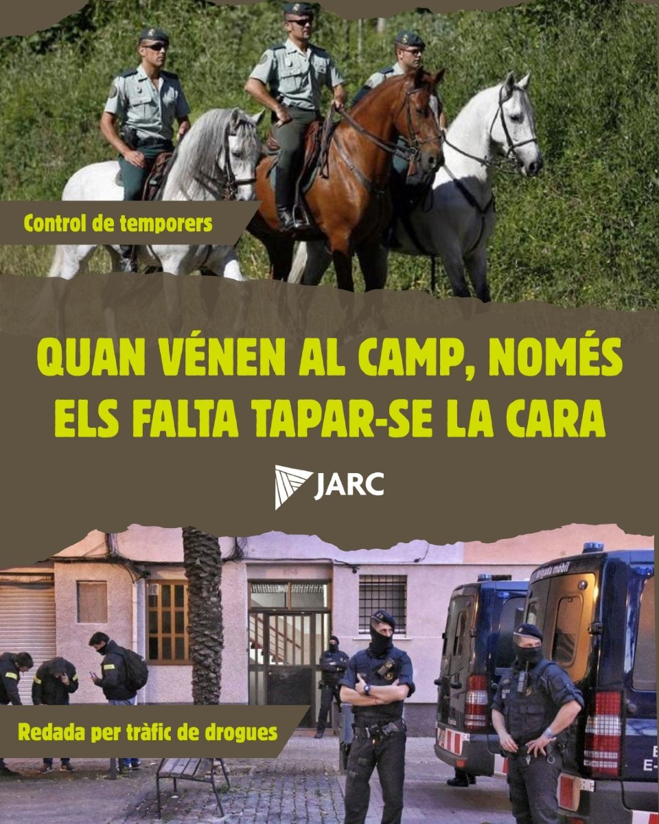 ❌El camp NO és un crim. Els pagesos no mereixem aquesta persecució ni sanció constants!!!

📣 Reclamem un sistema d’inspeccions just, adaptat a la realitat del camp i basat en l’acompanyament, no en la por.

#ElCampNoEsUnCrim #InspeccionsJustes #JARC