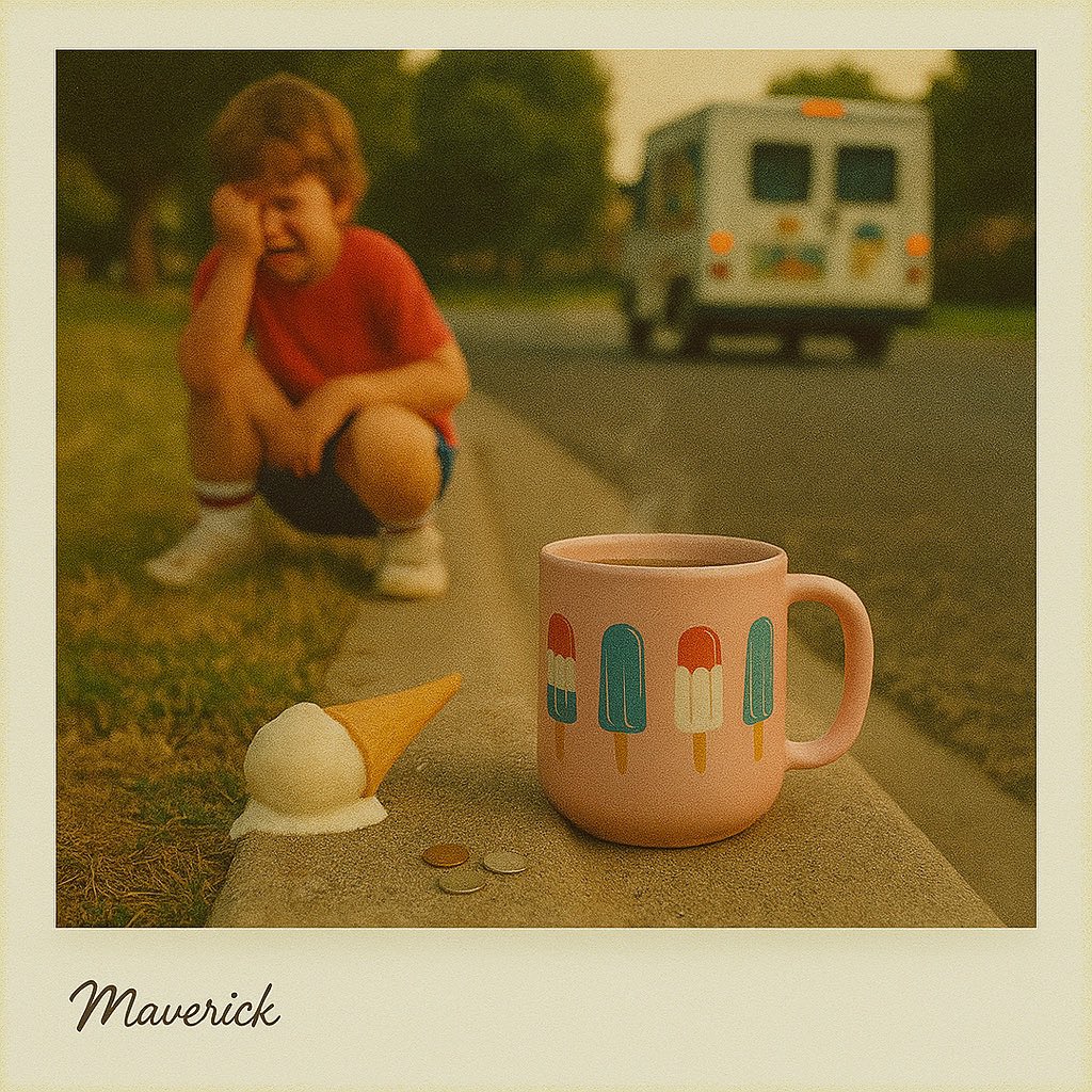 maverickmentor_'s tweet image. Good morning to the ones who dropped the cone and still made eye contact with the ice cream truck like it owed you a refund.
You did everything right — chased the jingle, slapped some sticky, sweaty coins in the guy’s hand, and then… plop. 🍦
The cone hit the curb, your pride…