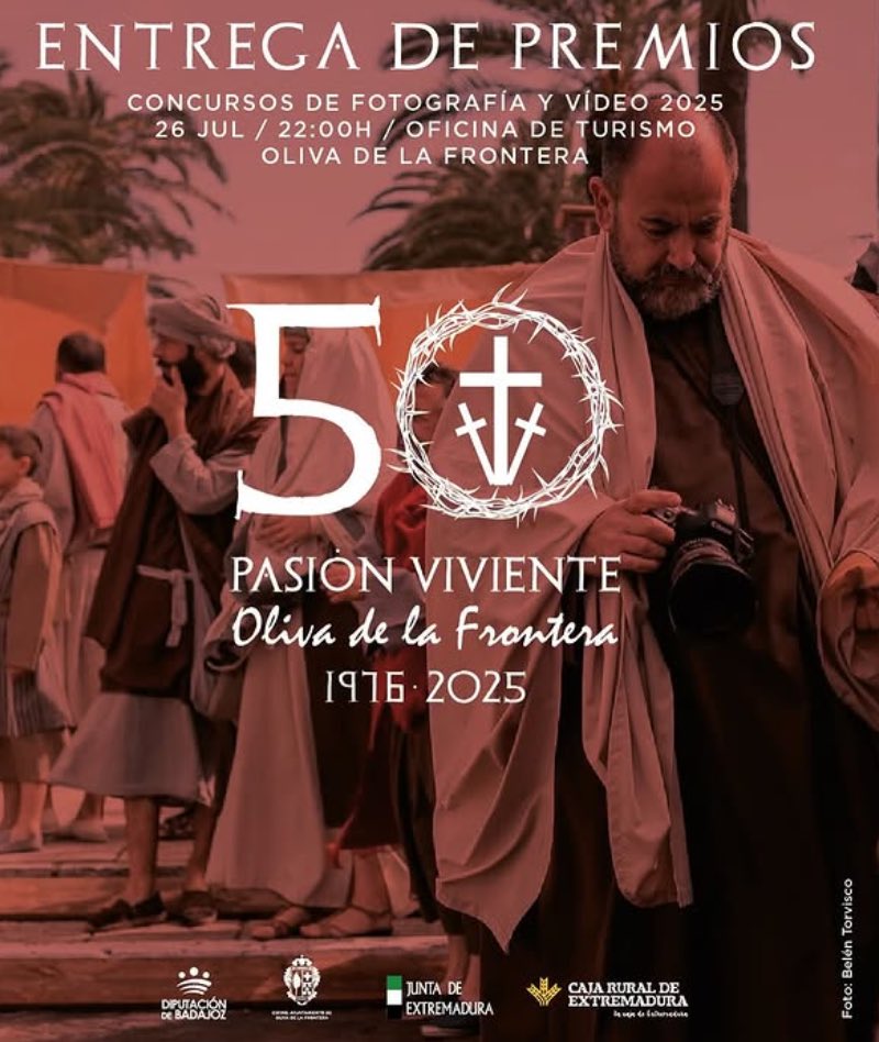🌾Apoyamos los Concursos de Fotografía y Vídeo de la Pasión Viviente de Oliva de la Frontera, cuya entrega de premios será el próximo 26 de julio. La Caja, con nuestra cultura

#LaCajaDeExtremadura #CajaRuralDeExtremadura
