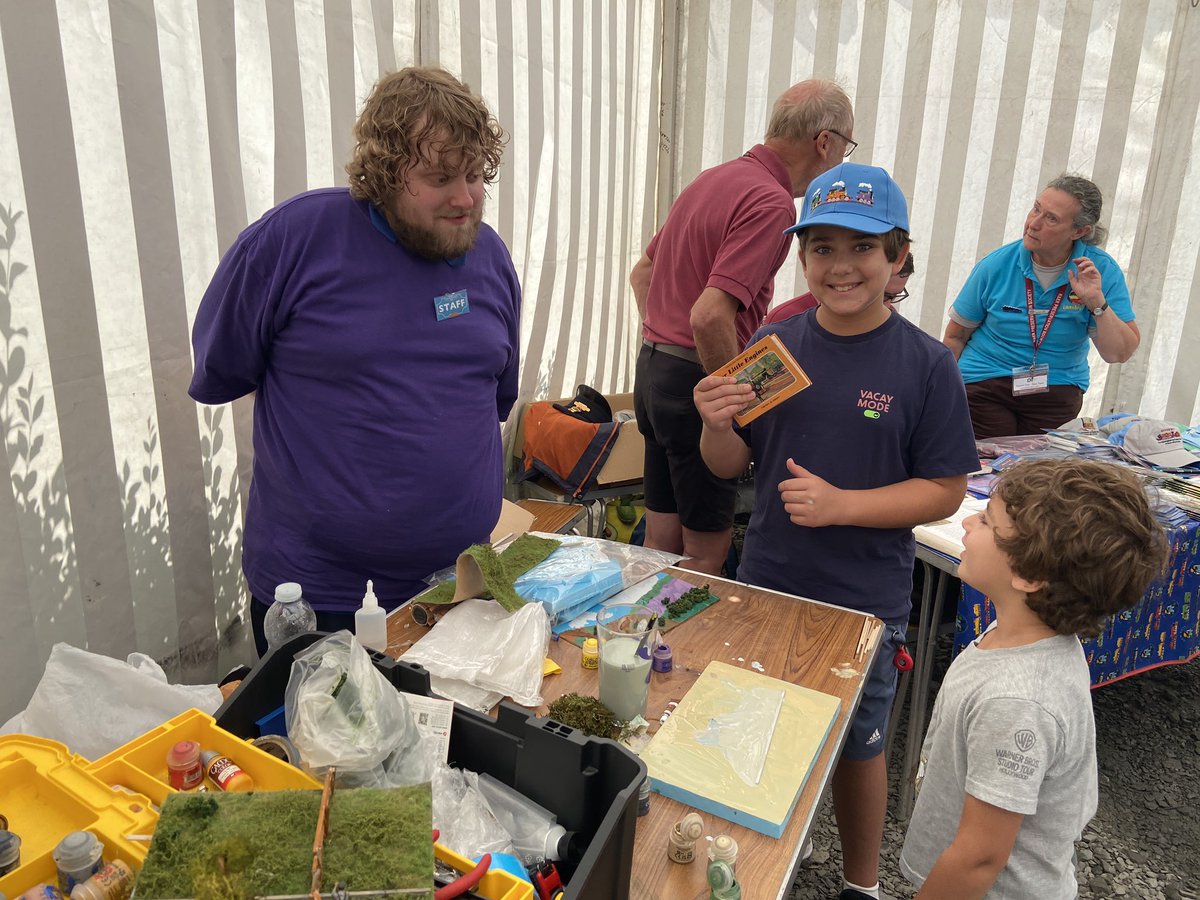 TalyllynRailway's tweet image. It’s all go in the fan tent on Wharf - the ‘Awdry Diorama Live’ has had people working hard all morning.
If you get the chance, come and say hello! Try your hand at helping to create a diorama!
#JustLikeAwdry