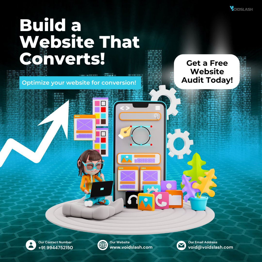 voidslashtech's tweet image. Your website looks good—but does it convert? 🧐
Get a free audit today and turn visits into customers! 🚀
#WebsiteDesign #WebDevelopmentServices #WebDevelopmentIndia #ConverstionRateOptimization #WebDevelopmentAgency #WebsiteAudit #DigitalMarketingTips #Voidslash #UIUXDesign