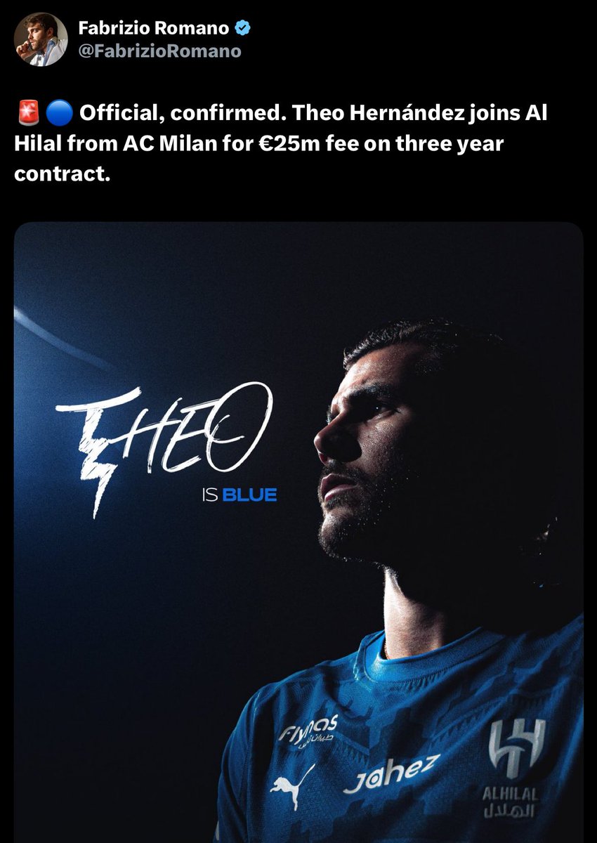 hilalstuff's tweet photo. 🚨 معلومة قد لا تهمك عزيزي المتابع 

ثيو هيرنانديز 25 مليون يورو فقط 

دافيد هانكو = 33 مليون يورو + متغيرات https://t.co/lJczPNzBf8
