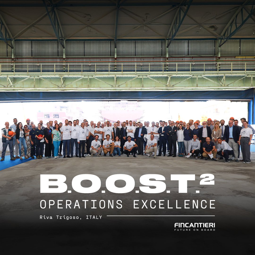 Fincantieri's tweet image. Innovation and the future were the focal points of the workshop held at our Riva Trigoso shipyard as part of B.O.O.S.T., our Operations Excellence initiative focused on technology, enhancing overall operations in shipyards with our Talents & Technology.
The event, opened by our…