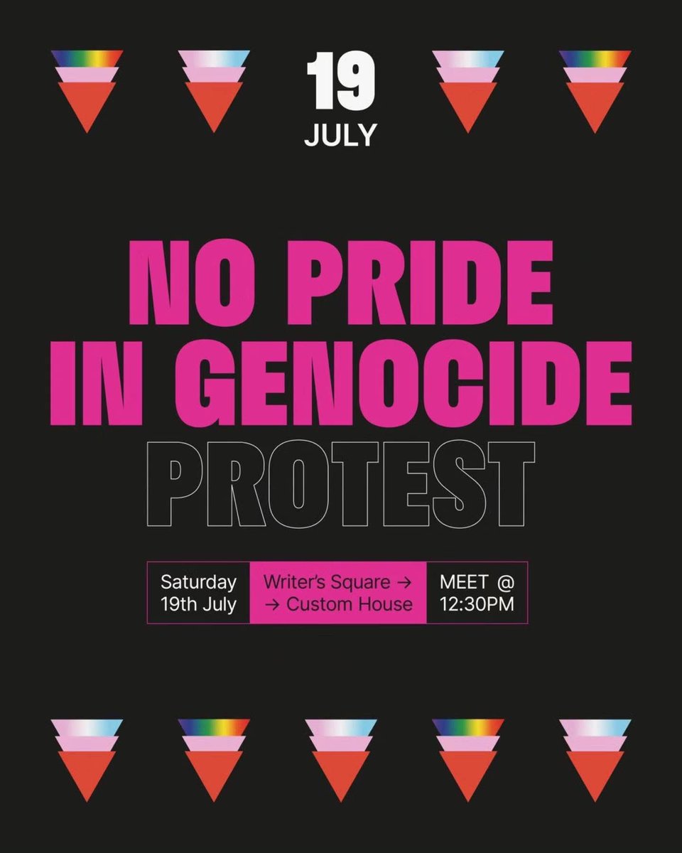 ProgPoliticsNI's tweet image. A very important rally from Queerde Palestine tomorrow. We need to make sure pinkwashing is not allowed to go unchallenged. No to using Pride to cleanse your genocidal complicity! ✊🏻🏳️🌈🇵🇸