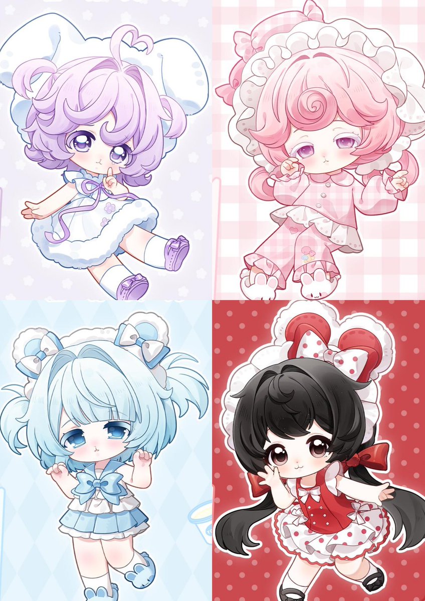 hermeow_shop's tweet image. 🆕ブラインドドール新作情報🆕
以前ご紹介したCOME4FREE社の2.5頭身ドール企画が、BONNIE(バニーボニー)の最新作としてキャライラストが正式公開!
新シリーズ「ミルキードリーム・シュークリーム」は、ブラインドドール形式で登場予定です。
全4種+シークレット1種、続報をお楽しみに!