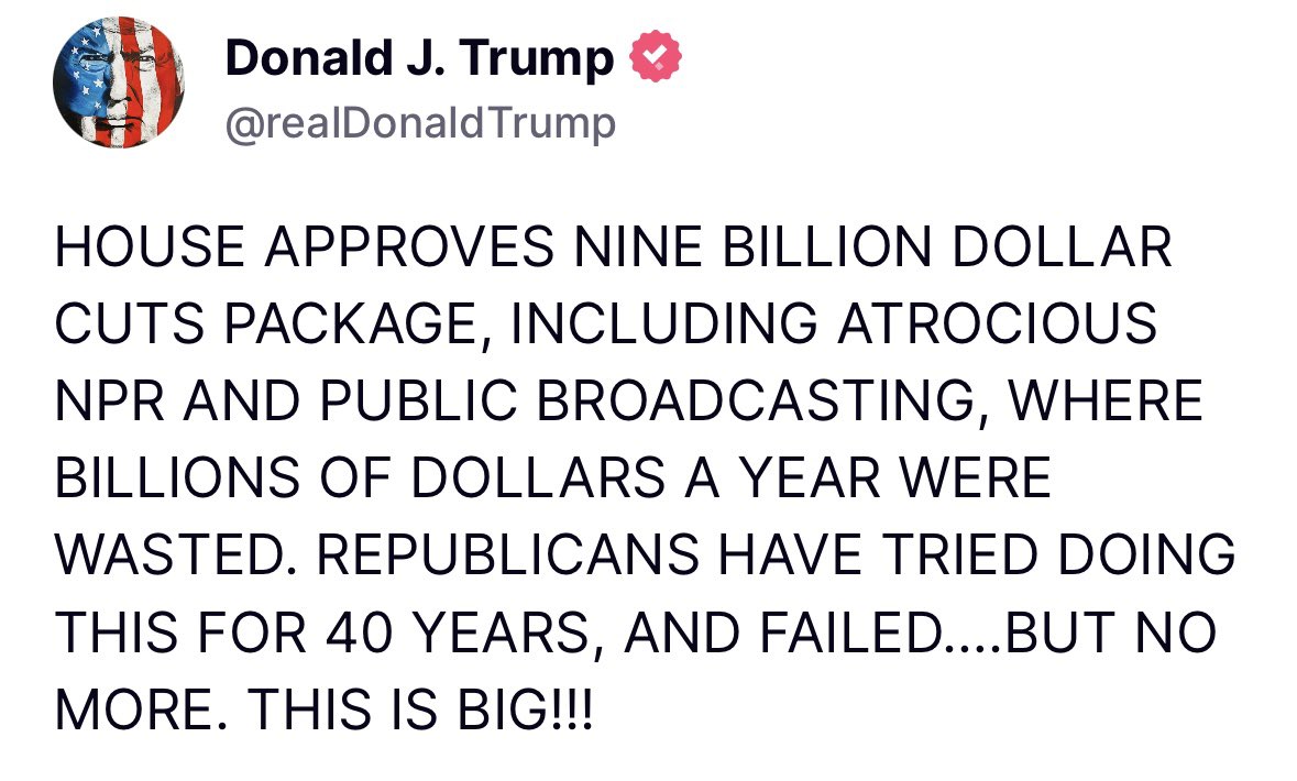 RepTroyNehls's tweet image. Americans’ hard-earned tax dollars shouldn’t be used to fund left-wing propaganda machines like NPR and PBS.
That’s why I voted YES to DEFUND NPR and PBS.
We’re eliminating waste, fraud, and abuse in Washington, D.C.