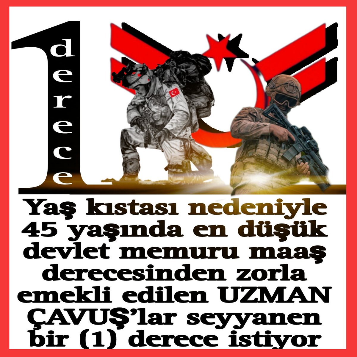 #UzmanÇavuşlar 
#UzmanÇavuş
#EmekliUzmanÇavuşlar
<a href="/alitilkici38/">Ali Tilkici 🇹🇷</a>  <a href="/TEMUD_2024/">Türkiye Emekli Uzman Erbaşlar Derneği (TEMUD)</a>
45 YAŞINDA RESEN EMEKLİ EDİLDİLER. 2'NCİ VE 3'ÜNCÜ DERECELER DE KALDILAR. 3600 EK GÖSTERGESİNDEN FAYDALAMADILAR. 

EMEKLİ UZMAN ÇAVUŞLAR AÇLIK SINIRIN DA MAAŞ ALIYORLAR. GEÇİNEBİLMEK İÇİN AVM VE SİTELER