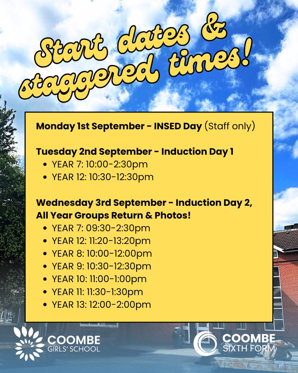 …and we're done for another year! We hope you have a relaxing, happy &amp; safe summer break. A big thanks to all our #CoombeUnity for the continued support of your young person and the school! See you in September!

#curious #creative #confident
#CGSWorldOfOpportunity