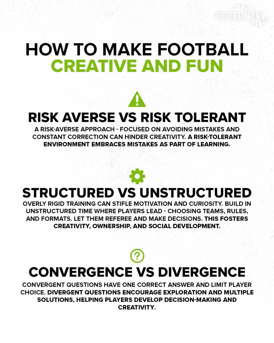 Keeping football creative and fun for young players helps nurture their love for the game, making them more likely to stay engaged and motivated ⚽️

footballdna.co.uk/how-to-make-so…