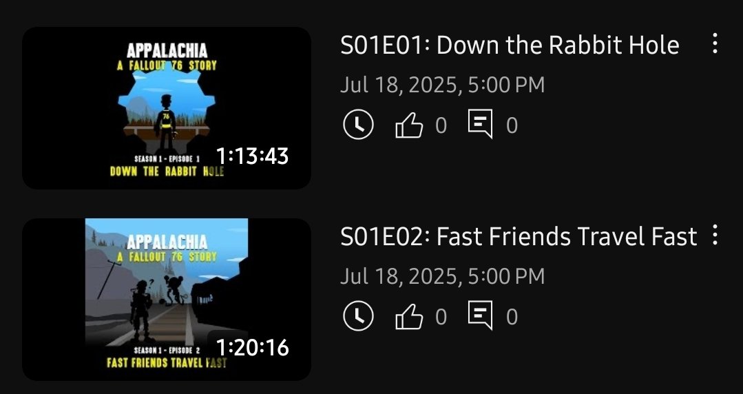It has been a while since we've posted on this platform, but today is the day!

Our first two episodes of Appalachia: A Fallout 76 Story will launch today! They can be heard on Spotify starting at 10am CST and on YouTube starting at 5pm CST.

We hope to see you in the wasteland.