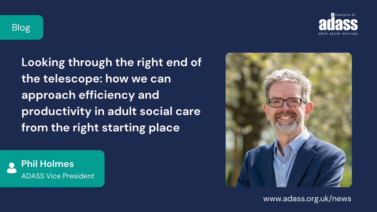 1adass's tweet image. ADASS Vice President, Phil Holmes gives his personal take on efficiency and productivity in adult social care, and how a wrong-headed approach risks increasing costs and missing opportunities.
Read his blog: adass.org.uk/looking-throug…