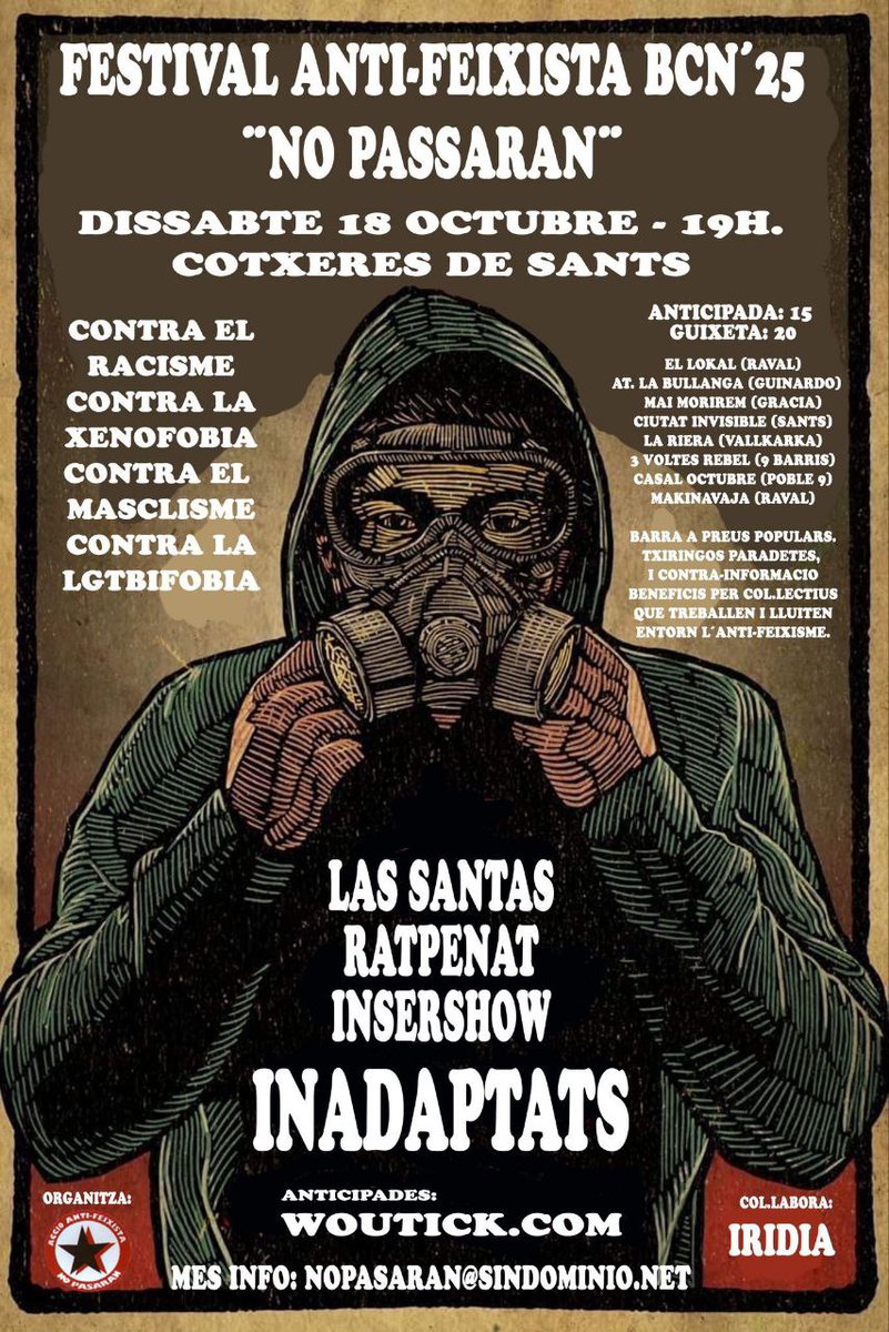 Darrer dia d'obertura del Casal abans de vacances d'estiu‼️☀️🍹🍺  

📢 I recordeu que som punt de venda de les entrades pel 𝔽𝔼𝕊𝕋𝕀𝕍𝔸𝕃 𝔸ℕ𝕋𝕀𝔽𝔼𝕀𝕏𝕀𝕊𝕋𝔸 𝔹ℂℕ' 𝟚𝟝 que es celebrarà el 18 d'octubre. Amb Inadaptats, las Santas, Ratpenat i Inserhow💥🚩🏴