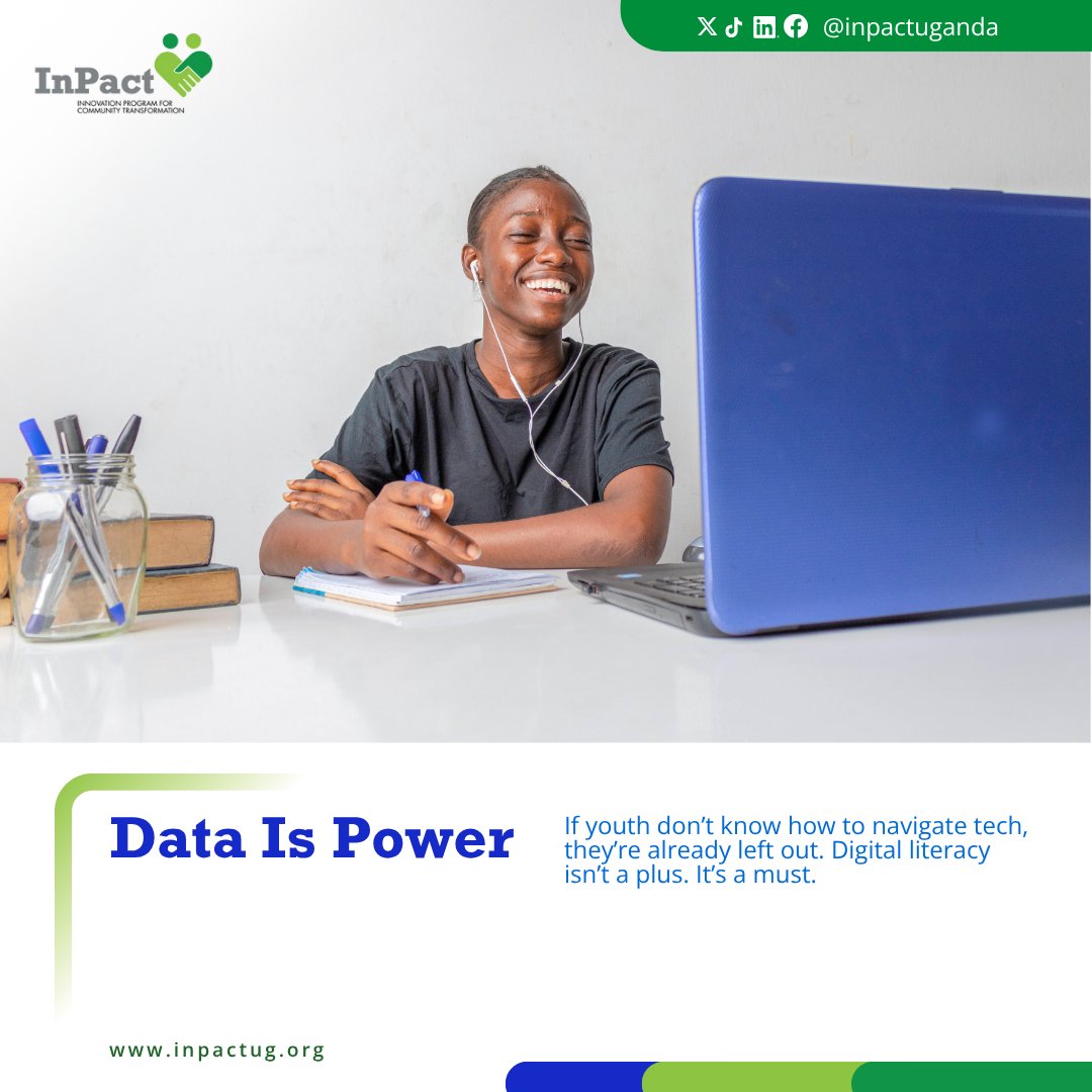📊 Data Is Power.
If young people can’t navigate tech, they’re already excluded.

From job searches to civic participation, digital literacy isn't a luxury,  it's survival.
At #InPactUganda, we’re bridging that gap with skills that matter.