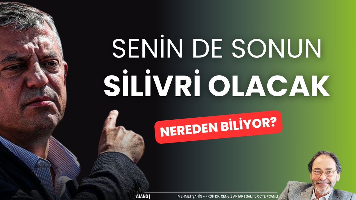 Editör (@tr724editor) on Twitter photo 'Senin de sonun Silivri olacak'
Akit'ten mi haber alacağız...
<a href="/takionster/">Mehmet Şahin</a> ve Prof. Dr. <a href="/AktarCengiz/">Cengiz Aktar</a> ile #Ajans
youtube.com/live/0Hyk-TJTV… 'Senin de sonun Silivri olacak'
Akit'ten mi haber alacağız...
<a href="/takionster/">Mehmet Şahin</a> ve Prof. Dr. <a href="/AktarCengiz/">Cengiz Aktar</a> ile #Ajans
youtube.com/live/0Hyk-TJTV…
