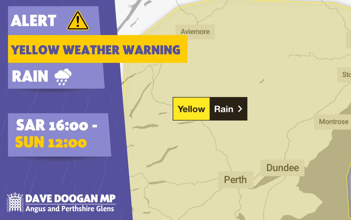 DaveDooganSNP's tweet image. ⚠️ There is a yellow weather warning in place for heavy rain across Scotland this weekend. ⚠
🙏 Please take care, and follow Met Office guidance:
weather.metoffice.gov.uk/warnings-and-a…