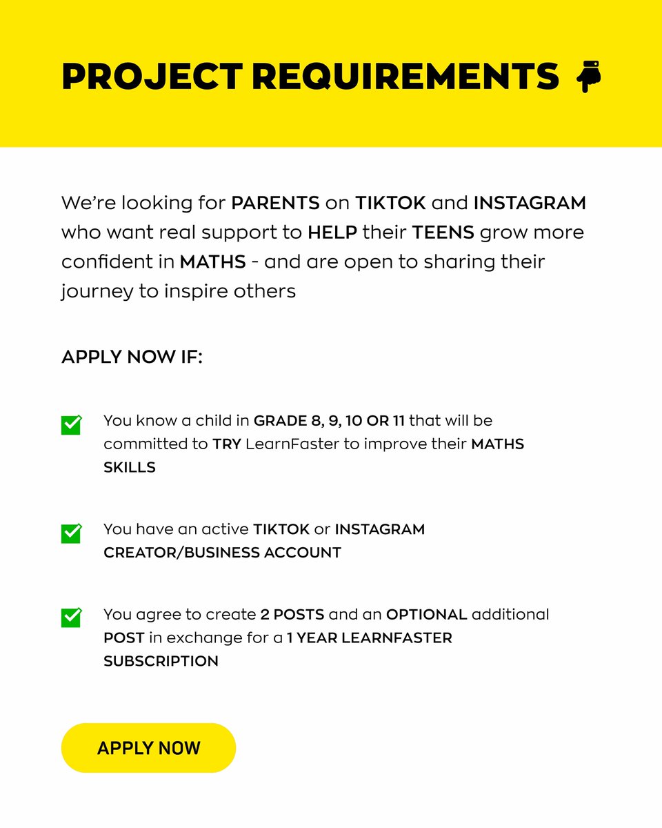 We’re looking for 100 people on TikTok and Instagram to change the way that learners see Maths and introduce LearnFaster 📚 - an online learning platform for kids in grades 8 - 11. If you want to show students your support, apply here ✨: serviceinsider.co.za/learnfaster-fb…